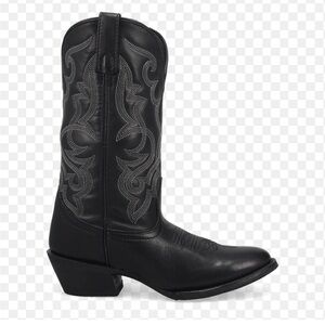 Laredo Black Boots Leather Maddie Ladies Snip Toe Western Cowgirl Sz 7 NEW